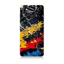 Huawei P20 Lite Uyumlu Renkli Boya Darbeleri Desenli Silikon Kılıf