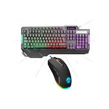 Rampage KB-R46 CARISMA - Lumos Rainbow Aydınlatmalı Usb Combo Q Gaming Klavye Mouse Set