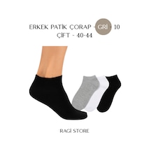 10 Çift Erkek Patik Gri Casual Çorap Gri