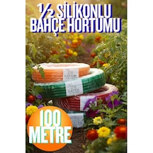 1/2 Silikonlu Bahçe Çeşme Sulama Hortumu 100metre Araç Yıkama Hortumu Örgülü Esnek Katlanmaz Aşınmaz Musluk Bağlantılı Oto Yıkama Balkon Park Çim Sürgülü Bahçe Tipi Su Hortumu Seti Dayanıklı