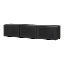 Tv Sehpası, Venge-füme Cam, 180x42x38 Cm, Glassvık Gri