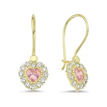 Sembolgold Altın Çocuk Küpe 14 Ayar Sallantılı Model Taşlı Sg42-70021