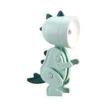 Gri Yeşil Görünüm Sevimli Titreşimsiz Mini Boyut Göz Koruması Gece İle Karikatür Dinozor Lamba Esnek Uzuvlar Gri Yeşil