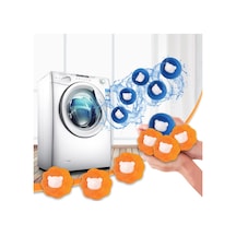 Fosenze 12 Adet 6x6x5 Cm Pu Sponge & Pp Çamaşır Makinesi Topu - Saç Ve Teli Toplar, Kumaşı Hasar Ettirmez, Soğuk Dayanıklı Mavi - Turuncu