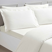 Linens White Collection Siren Uc Pamuk Jakar Çift Kişilik Nevresim Takımı Beyaz Beyaz