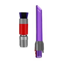 Dyson V7 V8 V10 V11 V15 Uyumlu Led Işıklı Mor Dar Uç & Çizmeyen Toz Fırçası 2'li Temizlik Seti
