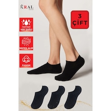 Kral Socks Unisex Düz Desen 3 Çift Pamuklu Çorap Siyah