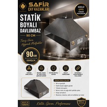 Safir Gri Statik Boyalı Davlumbaz 90 Cm Ebatlı Safir Davlumbaz 3 Gözlü Çay Kazanı İçin Davlumbaz