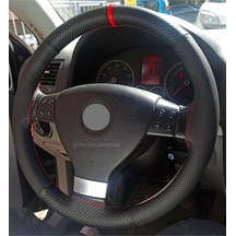 Vw Golf 4 Dikme Direksiyon Kılıfı Karbon Delikli Kırmızı Yüzüklü 514199915