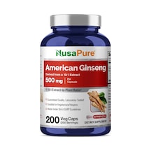 American Ginseng 10:1 Extract 500 Mg 200 Veg Capsules Max Strength