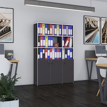 Kenzlife Klasör Dolabı Kilitli Alpdem Gri 175 120 30 Klasörlük Kitaplık Ofis Arkalıksız Çok Renkli