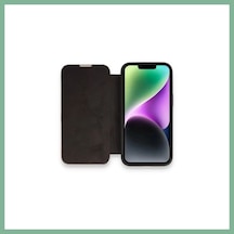 Bşkvirgo İphone 13 Pro Max Uyumlu Kılıf Dolpin Kapaklı - Siyah Bsk2026