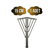 Metal Tel Boru Desenli Ayak Mobilya Masa Ve Dolap Ayağı Krom Metal 15cm 1 Adet