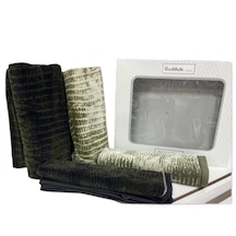 Özdilek Verde Aile Bornoz Seti Krem - Siyah