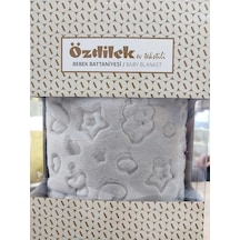 Özdilek Embos Peluş Bebek Battaniyesi 100 X 120 Açık Gri 9561
