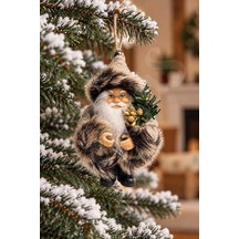 Yılbaşı Ağacı Süsü Gri Noel Baba 13 Cm Diğer