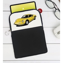 Bk Gift Klasik Araç Tasarımlı Taşınabilir Koruyucu Tablet Kılıfı & Organizer Çanta - Siyah-7