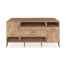 Kronos Konsol 3 Raflı 3 Çekmeceli 2 Kapaklı 176x59x83 Çam-çam/çam Çam/çam