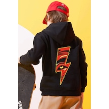 Uyguntarz Çocuk Yıldırım Baskılı Sweatshirt Siyah Uyguntarz Çocuk Yıldırım Baskılı Sweatshirt Siyah