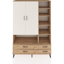 Hyperion Dolap 10 Raflı 4 Çekmeceli 2 Kapaklı 132x44x195 Çam-aytaşı/çam Aytası/atlas Çam