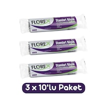 Florex Standart Büyük Boy Çöp Torbası 65x80 Cm 10'lu Rulo Siyah 3 Rulo (30 Adet)