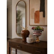 Dekoratif - Salon Seti Kahverengi Zebra Ceramic Desen Gold