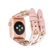Bouletta Apple Watch Uyumlu Deri Kordon York Double Tour Nu2 Pemb