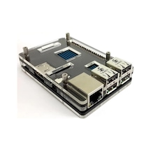Raspberry Pi 2 Şeffaf Siyah Metal Vidalı Kutu