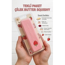 Çilek Butter Sukuşi Squishy - Yavaş Yükselen Tereyağı Kıvamında Çilek Pembe Stres Oyuncağı 1 Adet