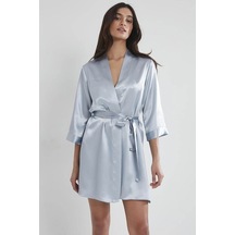 Pierre Cardin Saten Kısa Tek Sabahlık 1010 Pudra Mist (513744511) Çok Renkli