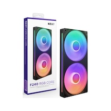 F240 Rgb Çekirdek - 2 X 120mm Rgb Fanlı 240mm Tek Çerçeve Fan Ünitesi - Hız Ve Aydınlatma Kontr Standart