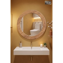 Antik Ahşap Oval Dekoratif Ayna Banyo Wc Lavabo Aynası Dresuar Boy Koridor Oda Konsol Mutfak Makyaj Aynası 43x56 Yn-110 Atlantik Çam