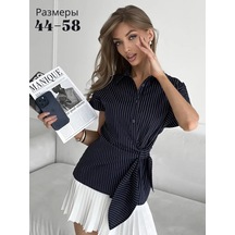 Top4u Kısa Kollu Şık Gömlek 427725183 Mavi