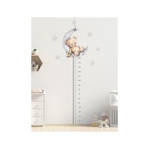 Sevimli Uykucu Ayıcık Boy Ölçer Duvar Sticker