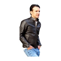 Nyc Giyim Tekstil & Deri Zik Hakiki Deri Spor Ceket Koyu Kahverengi Slimfit Kesim Koyu Kahverengi