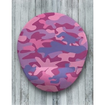 Pembe Kamuflaj Oval Bilek Destekli Mouse Pad Mousepad