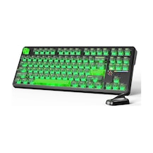 X87 Ultra Kablosuz Oyun Klavyesi, Nokta Matrisi Ekranlı, Bt/2,4 Ghz/kablolu,%75 Hot-swap, 10000mah, Rgb, Kablosuz Shark Fin, Pc/mac, Shadow Jade