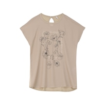 Only Baskılı Kadın T-shirt Onlflora Res S/s Art Foıl Top Box J Beyaz