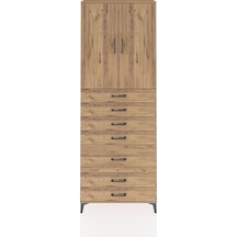 Arges Dolap 3 Raflı 5 Çekmeceli 2 Kapaklı 88x30x243 Çam-çam Atlas Çam