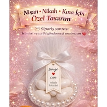 Kişiye Özel Nişan Nikah Kına Hatırası İsimli & Tarihli Hediyelik Diğer