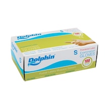 Dolphin Lateks Pudralı Muayene Eldiveni Beyaz 100'lü S