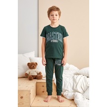 Remsa Genç Erkek Çocuk Kısa Kol Şortlu Pijama Takımı 3617 Zümrüt01