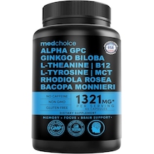 Medchoice Nootropic Brain Memory & Focus Supplement With Ginkgo Biloba, L Theanine 1321 Mg Per Serving 60 Kapsül Orijinal Usa Menşeii Dmmedicineden
