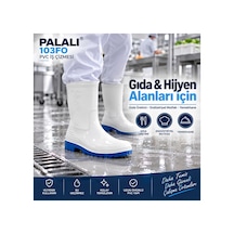 103fo Kısa Beyaz Pvc Su Geçirmez İş Çizmesi Gıda Hijyen Sanayi Mutfak Çizmesi Palalı 103 Fo