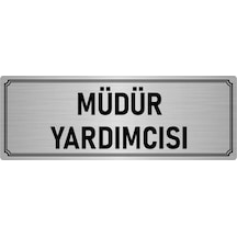 Metal Yönlendirme Levhası, Departman Kapı İsimliği Müdür Yardımcısı 10x20 cm Gümüş Renk