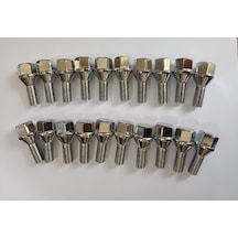 Bijon Takımı Krom Kaplı M12 X 1.25 Aa 17 Mm Diş 24 Boy 52 Mm Takım 20