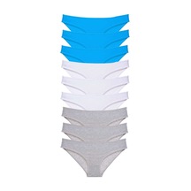 9 Adet Süper Eko Set Likralı Kadın Slip Külot Gri Beyaz Mavi Çok Renkli