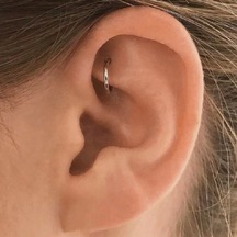 Heppii 6 Mm Silver Cerrahi Çelik Düz Halka Tragus Piercing Helix Kıkırda Gümüş