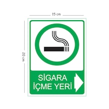Metal Sigara İçme Yeri Sağ 15x20 Cm Uyarı İş Güvenliği Levhası