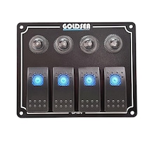 Goldsea Switch Panel 4 Anahtar Otomatik Sigortalı Mavi Led 12-24V